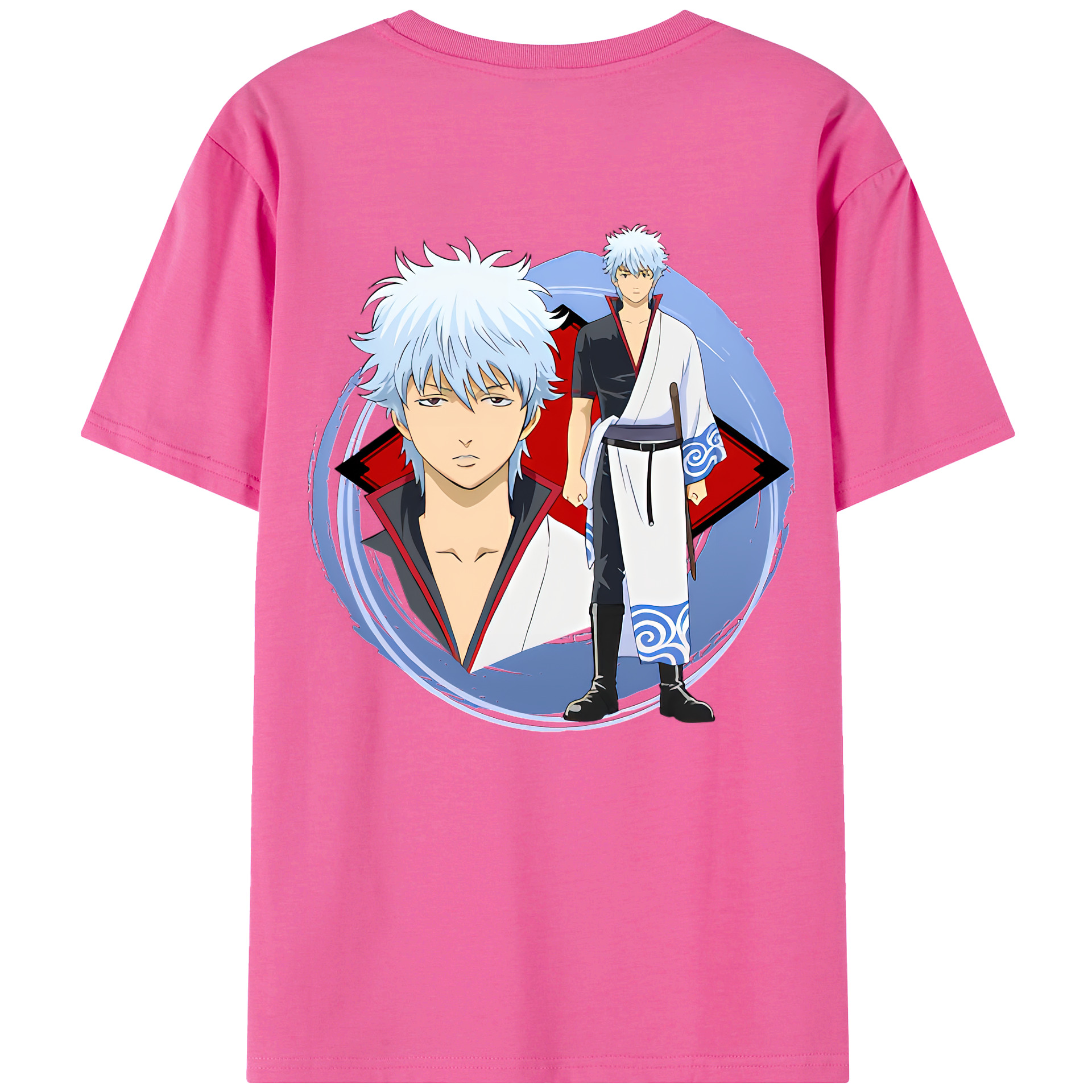 （画像用） ぎんたま 坂田銀時（さかたぎんとき） 神楽 志村新八（しむら しんぱち） GINTAMA Sakata Gintoki Kagura Shimura Shinpachi レディース半袖Tシャツ(バックプリント)